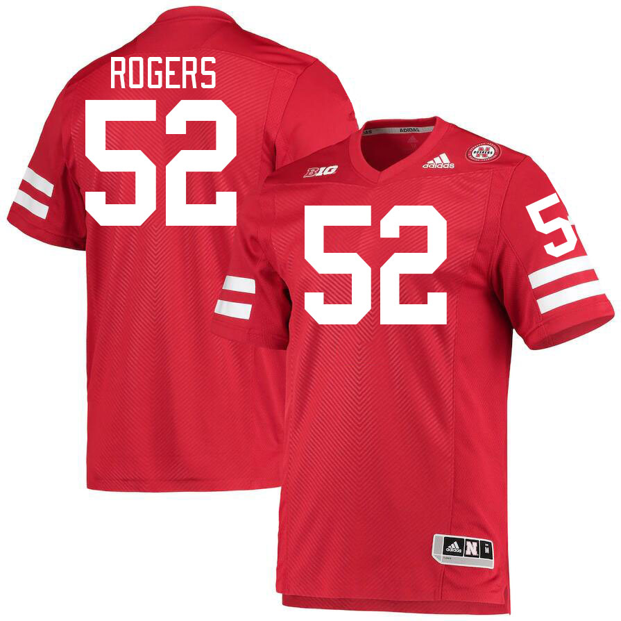 Men #52 Dylan Rogers Nebraska Cornhuskers College Football Jerseys Stitched Sale-Red - Click Image to Close